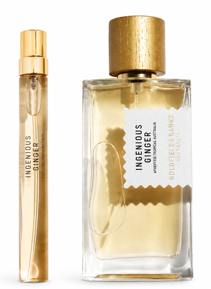 Frasco do perfume Goldfield & Banks Ingenious Ginger + Travel Spray